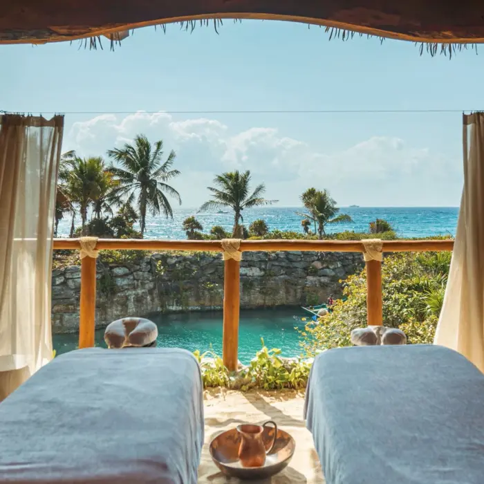 spa treatment room at Hotel Xcaret Mexico