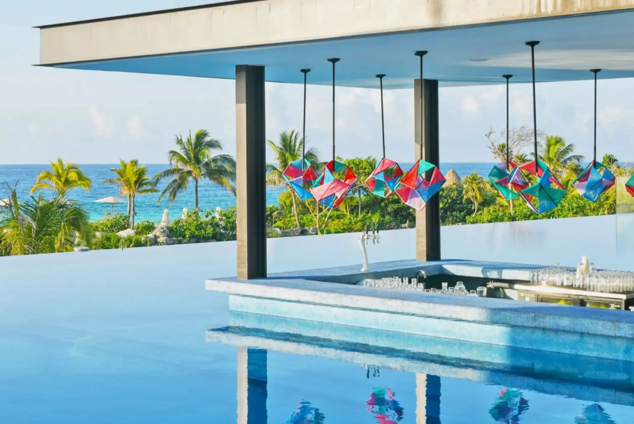 swim up bar at Hotel Xcaret Mexico