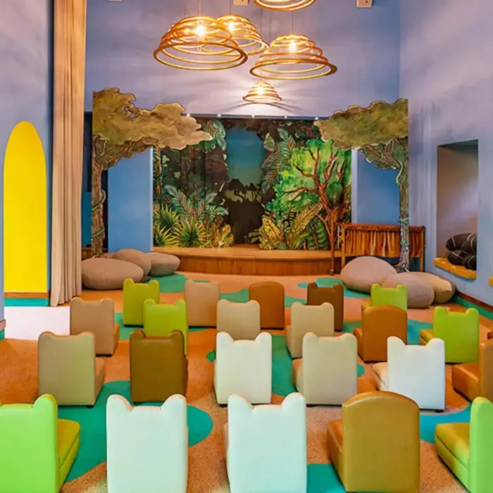 theater inside the kids club at Hotel Xcaret Mexico