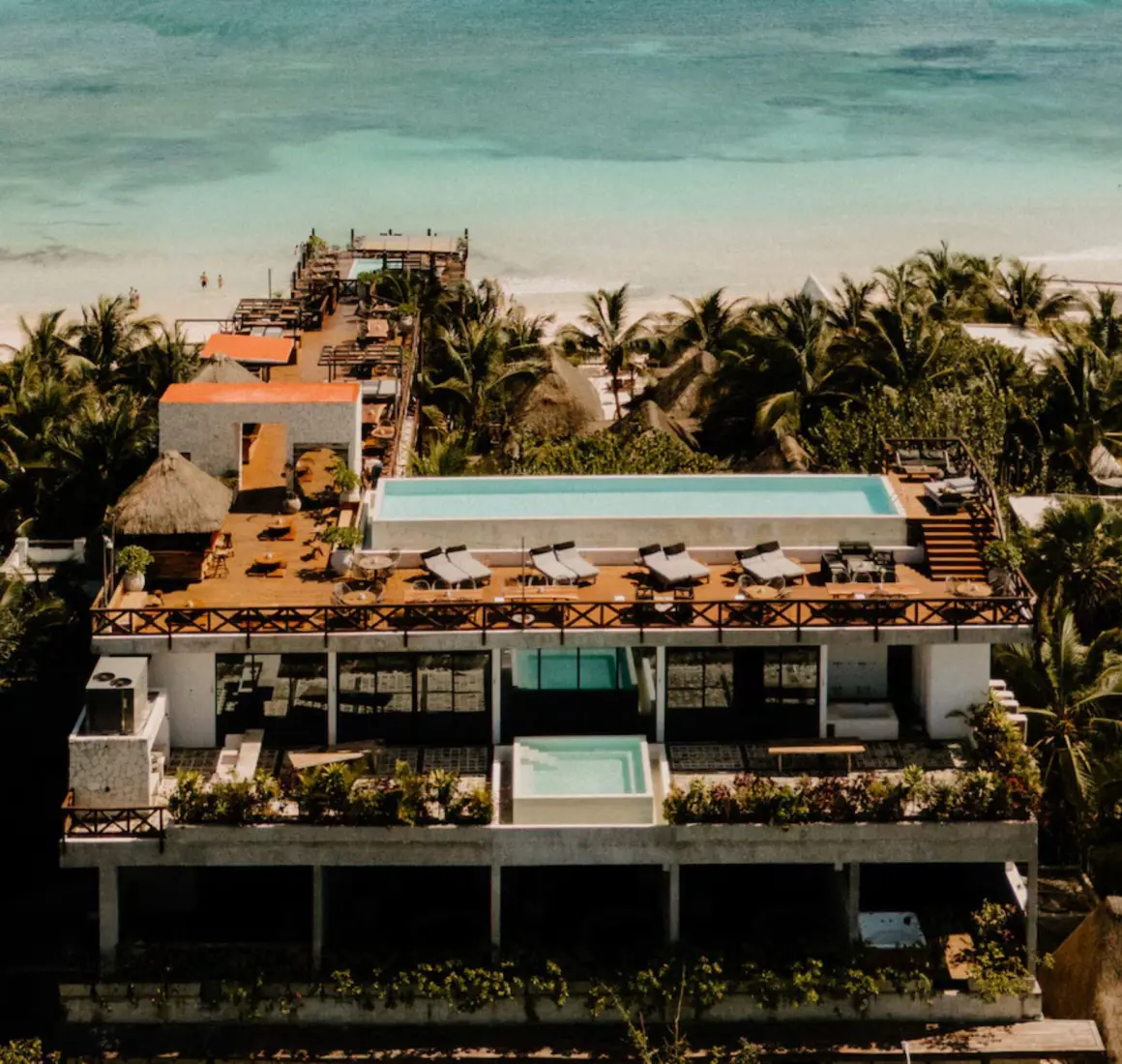 aerial view of Hotelito Azul Tulum