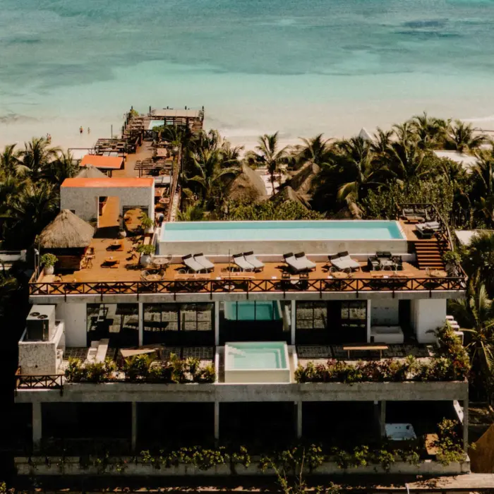 aerial view of Hotelito Azul Tulum