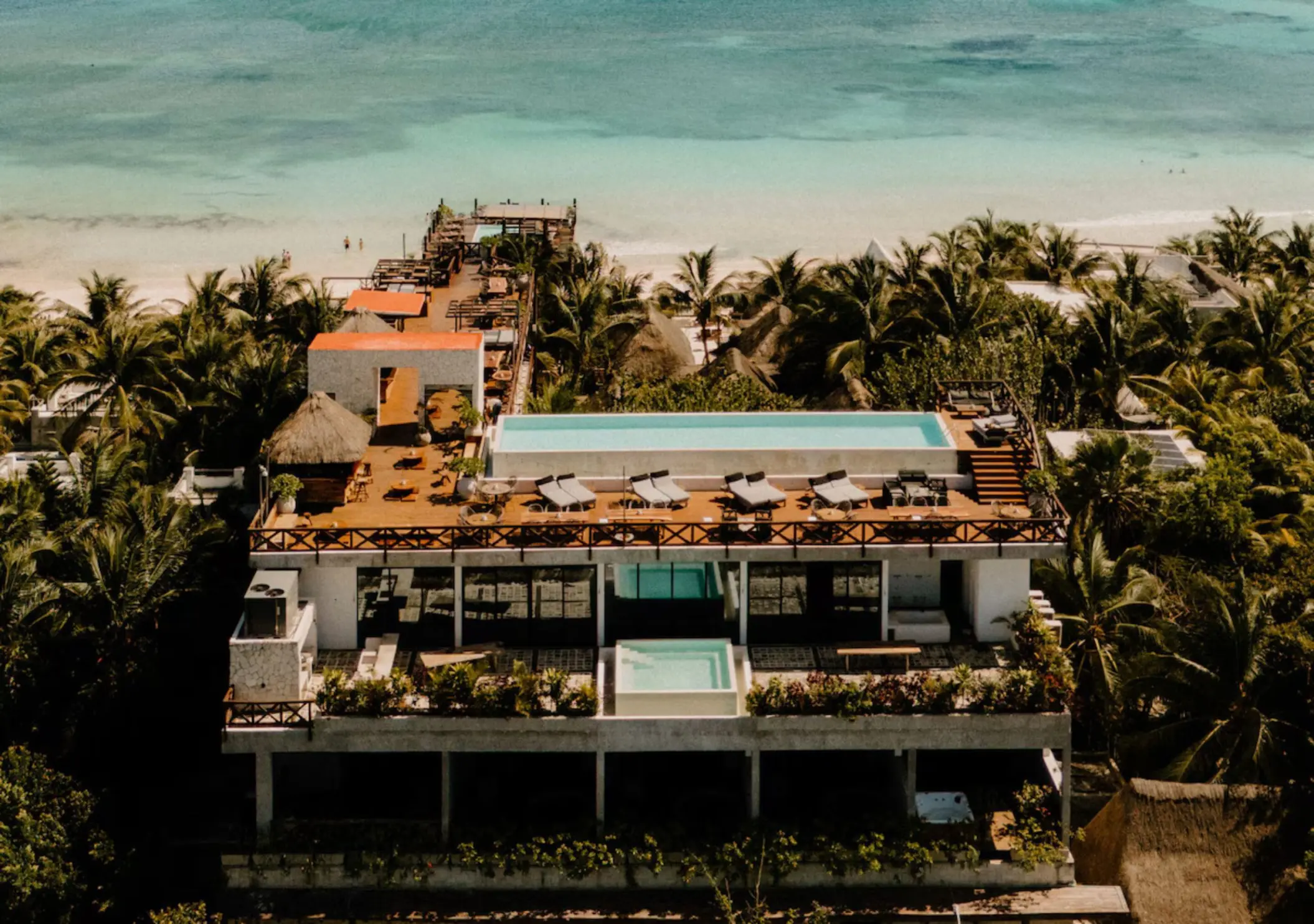 aerial view of Hotelito Azul Tulum