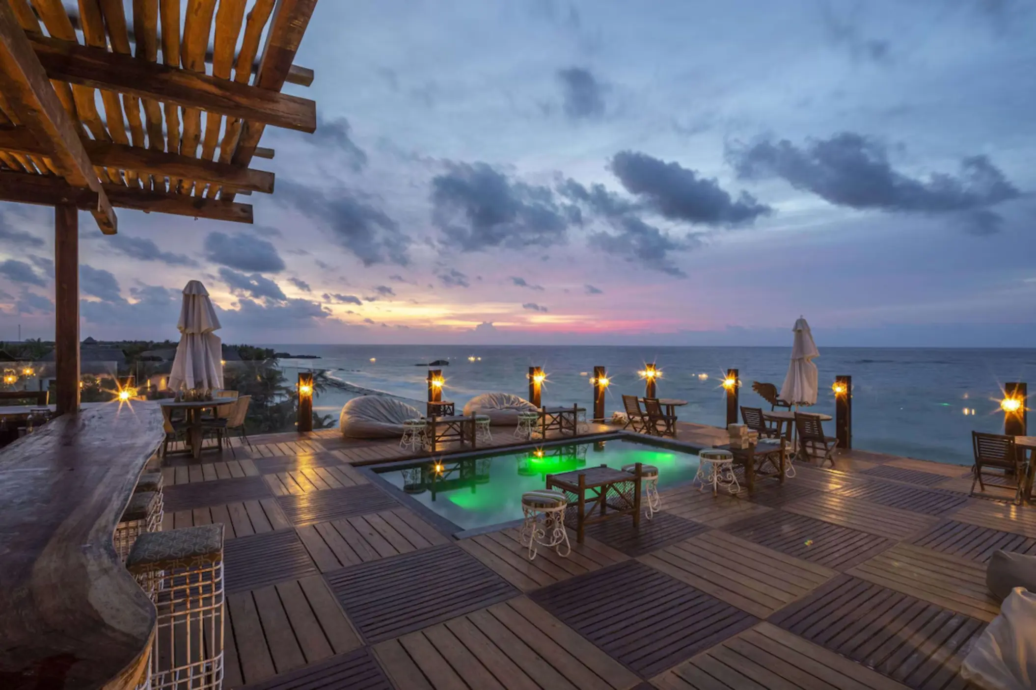 pool and bar at Hotelito Azul Tulum