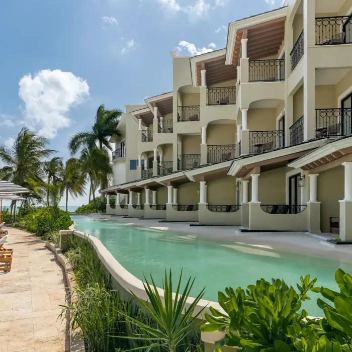 exterior of the swim up suites at Hyatt Zilara Riviera Maya