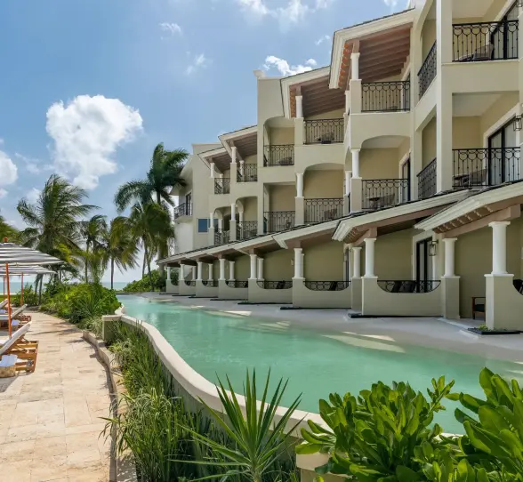 exterior of the swim up suites at Hyatt Zilara Riviera Maya
