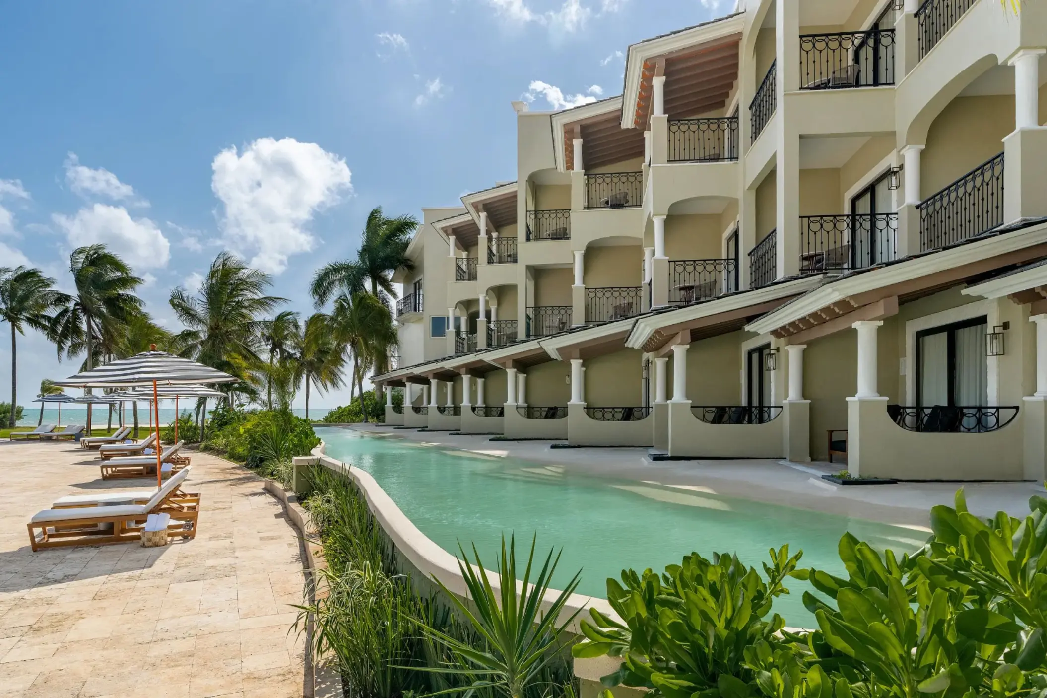 exterior of the swim up suites at Hyatt Zilara Riviera Maya