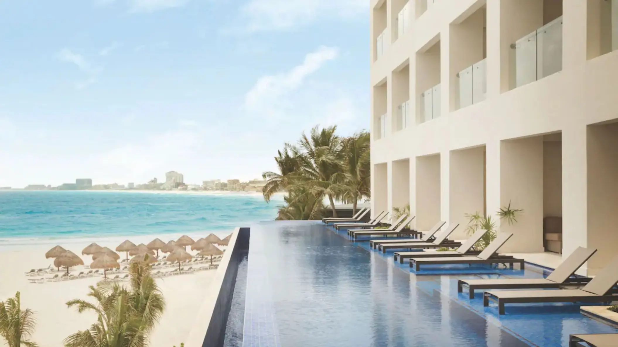 exterior of the swim up suites at Hyatt Ziva Cancun