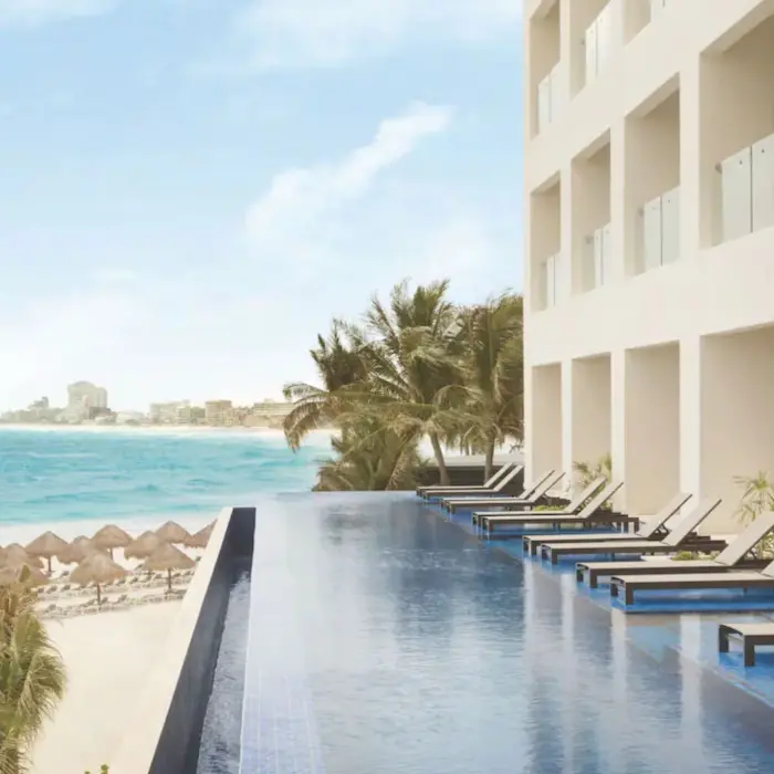 exterior of the swim up suites at Hyatt Ziva Cancun