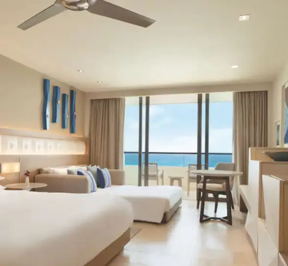Ocean front king with sofa bed room at Hyatt Ziva Cancun
