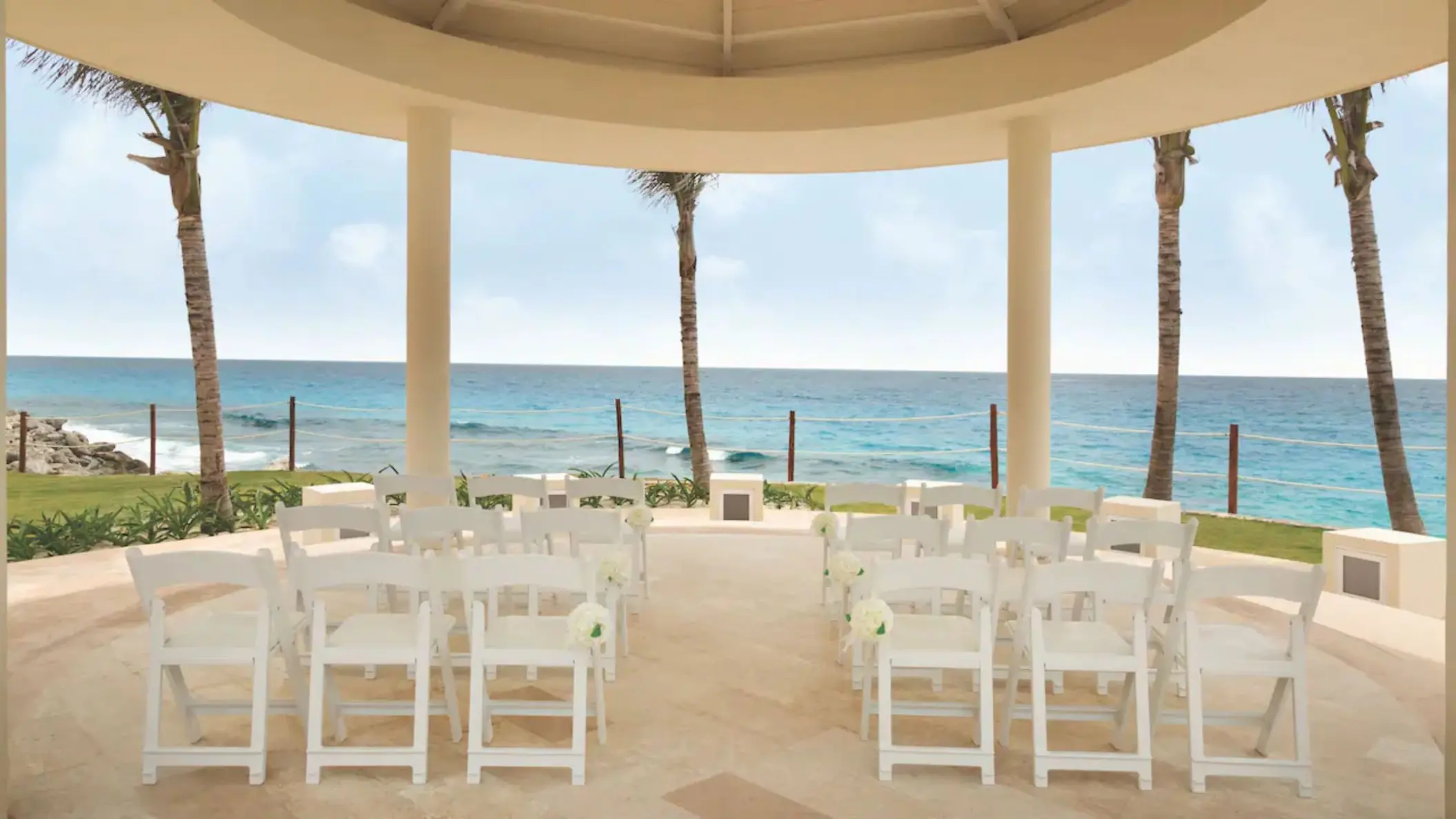 wedding ceremony setup at Hyatt Ziva Cancun