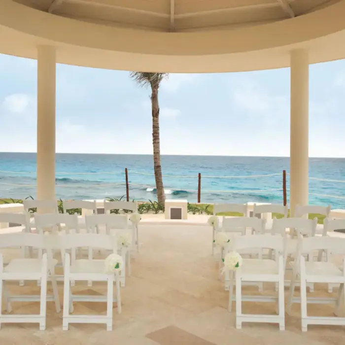wedding ceremony setup at Hyatt Ziva Cancun