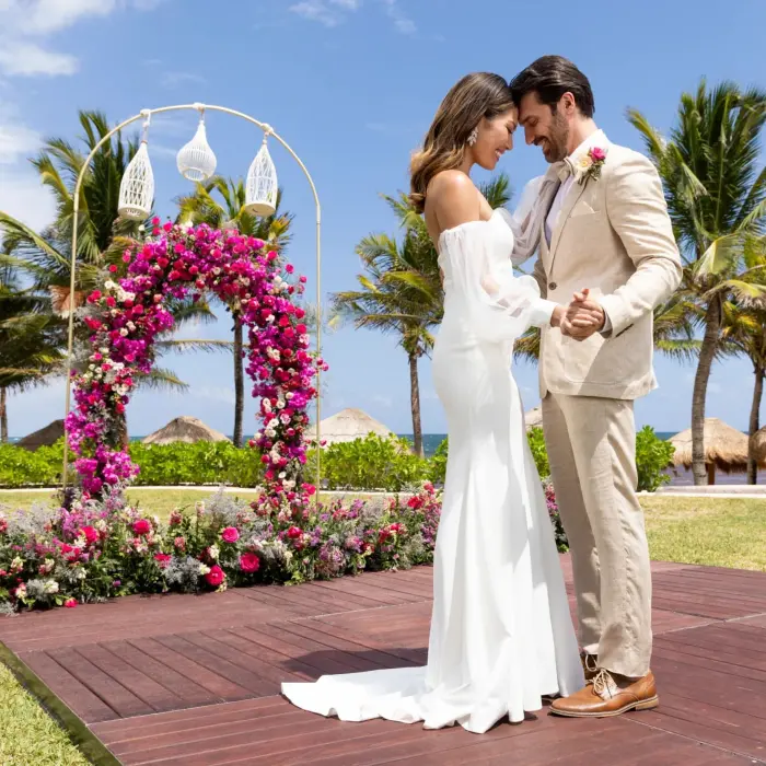 bride and groom at Hyatt Ziva Riviera Maya
