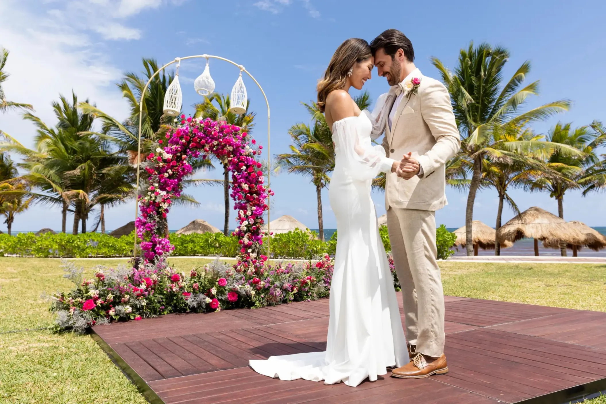 bride and groom at Hyatt Ziva Riviera Maya