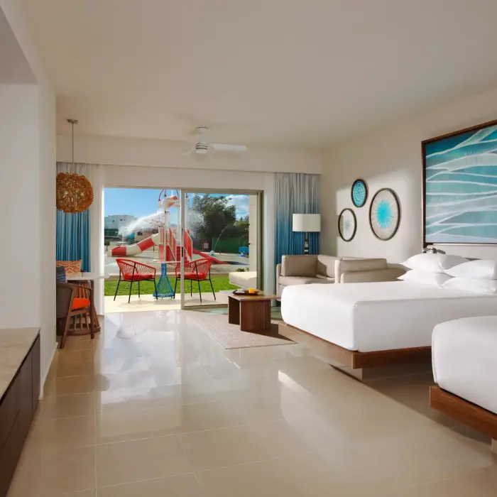 family junior suite with waterpark view at Hyatt Ziva Riviera Maya