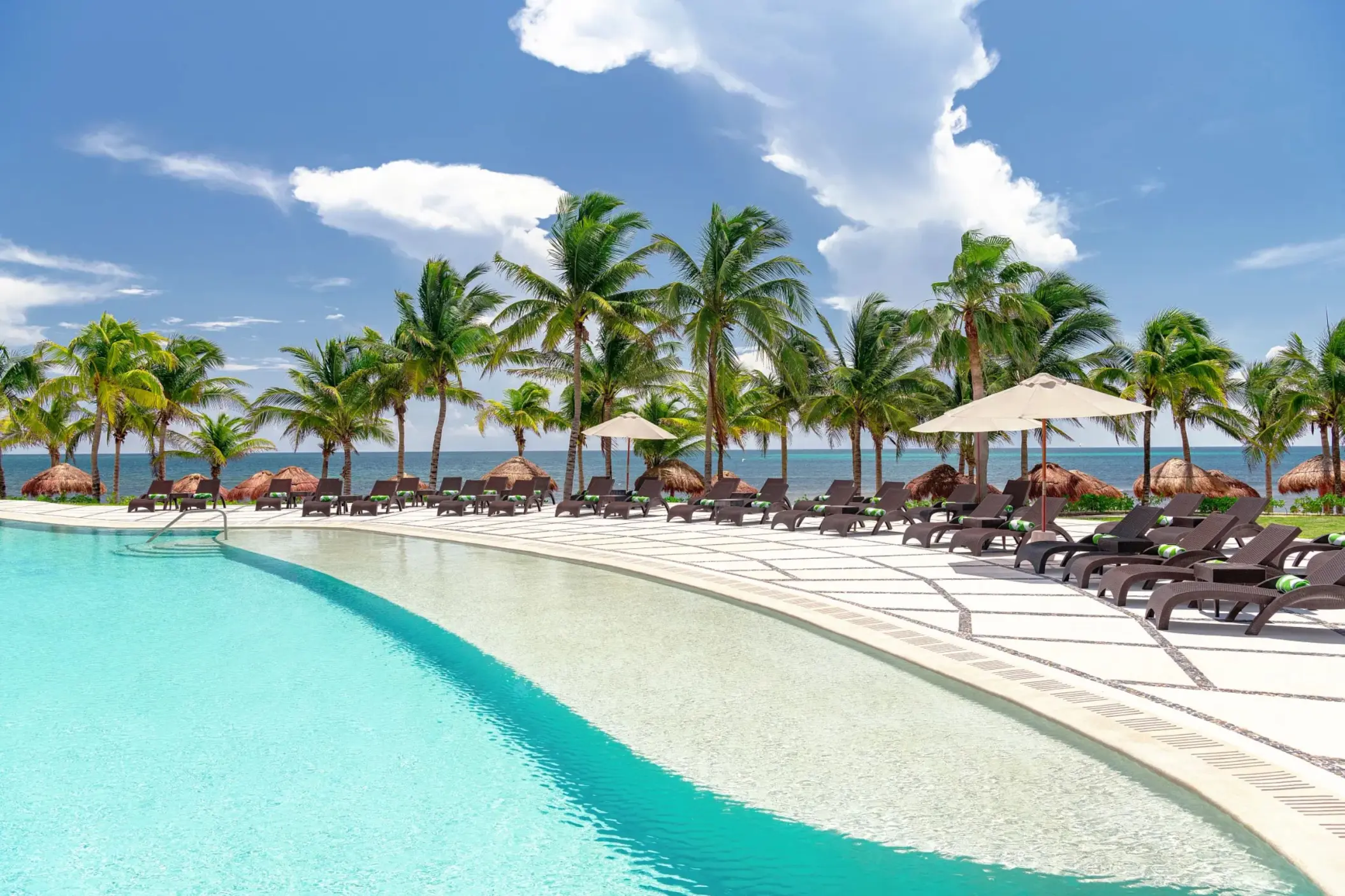 oceanfront pool at Hyatt Ziva Riviera Maya