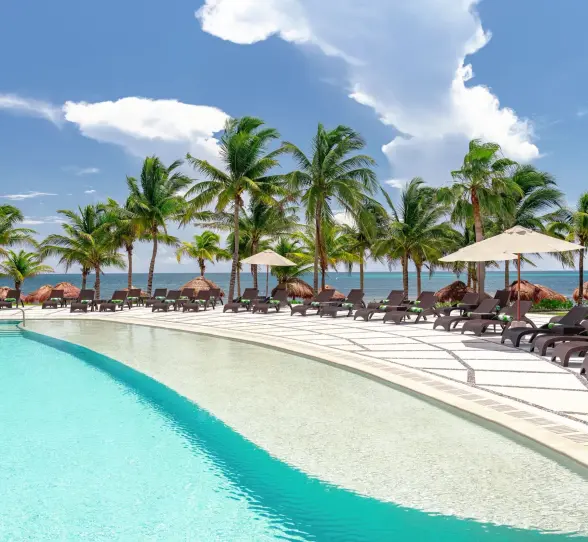 oceanfront pool at Hyatt Ziva Riviera Maya