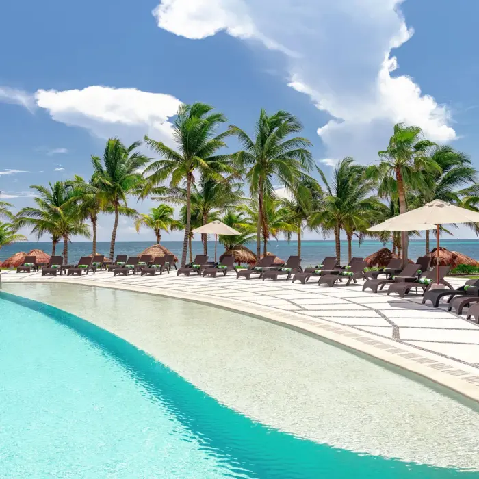 oceanfront pool at Hyatt Ziva Riviera Maya