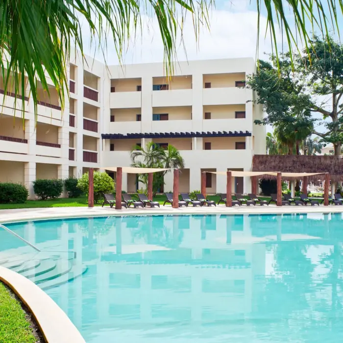 pool and buildings at Hyatt Ziva Riviera Maya