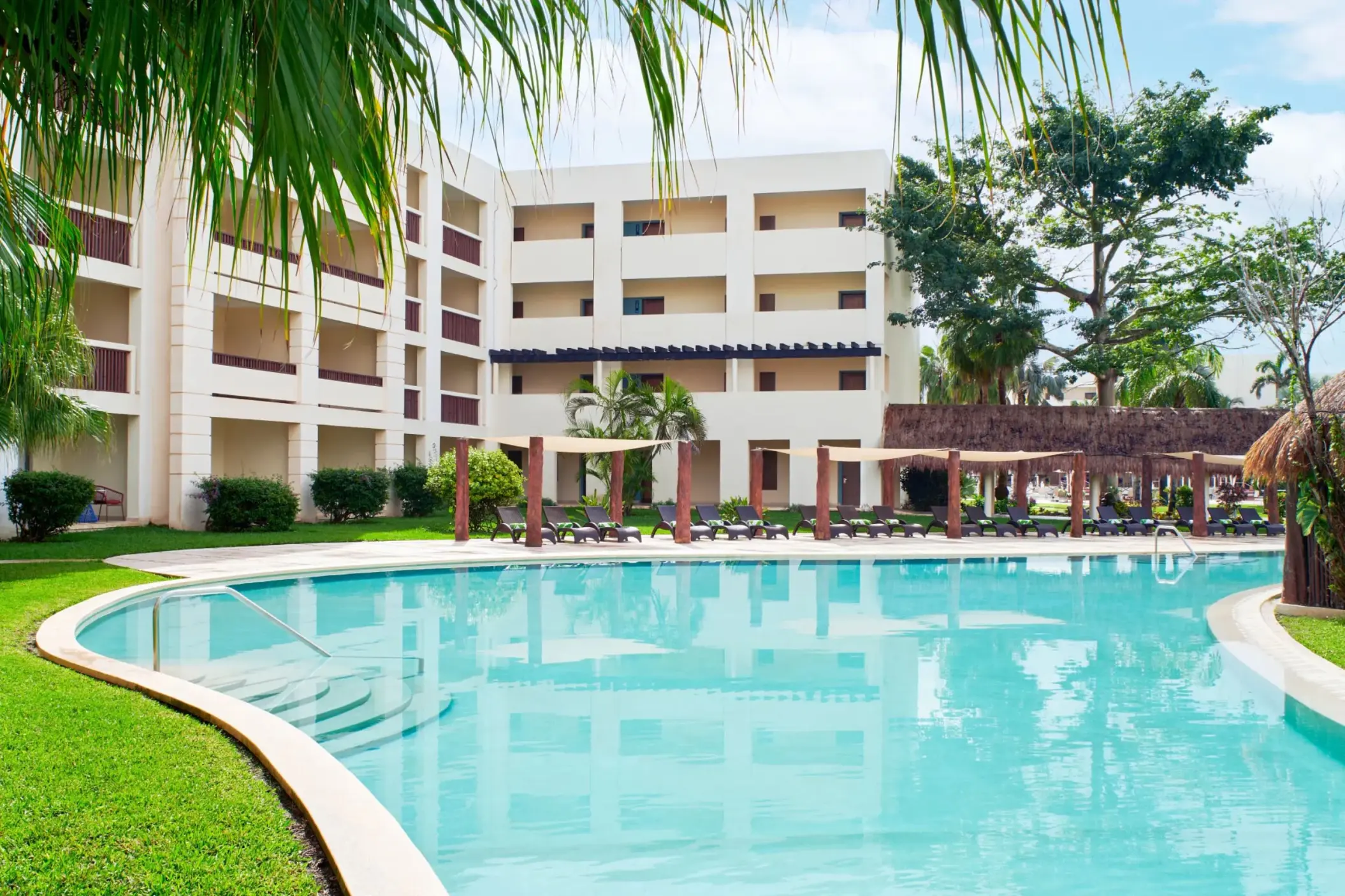 pool and buildings at Hyatt Ziva Riviera Maya