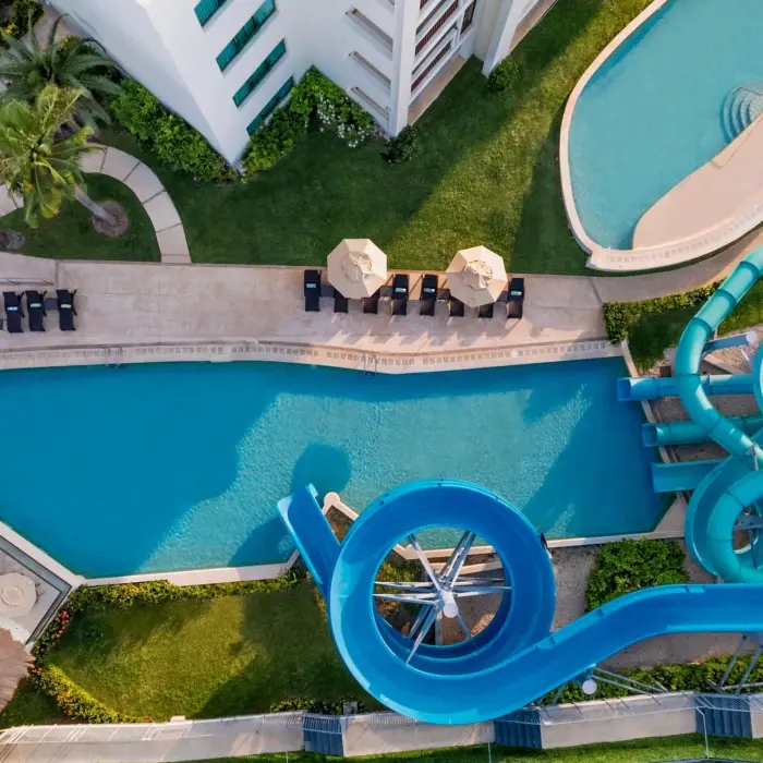 waterslides and pools at Hyatt Ziva Riviera Maya
