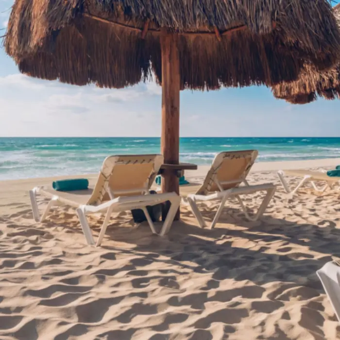 beach with loungers at Iberostar Selection Paraiso Lindo
