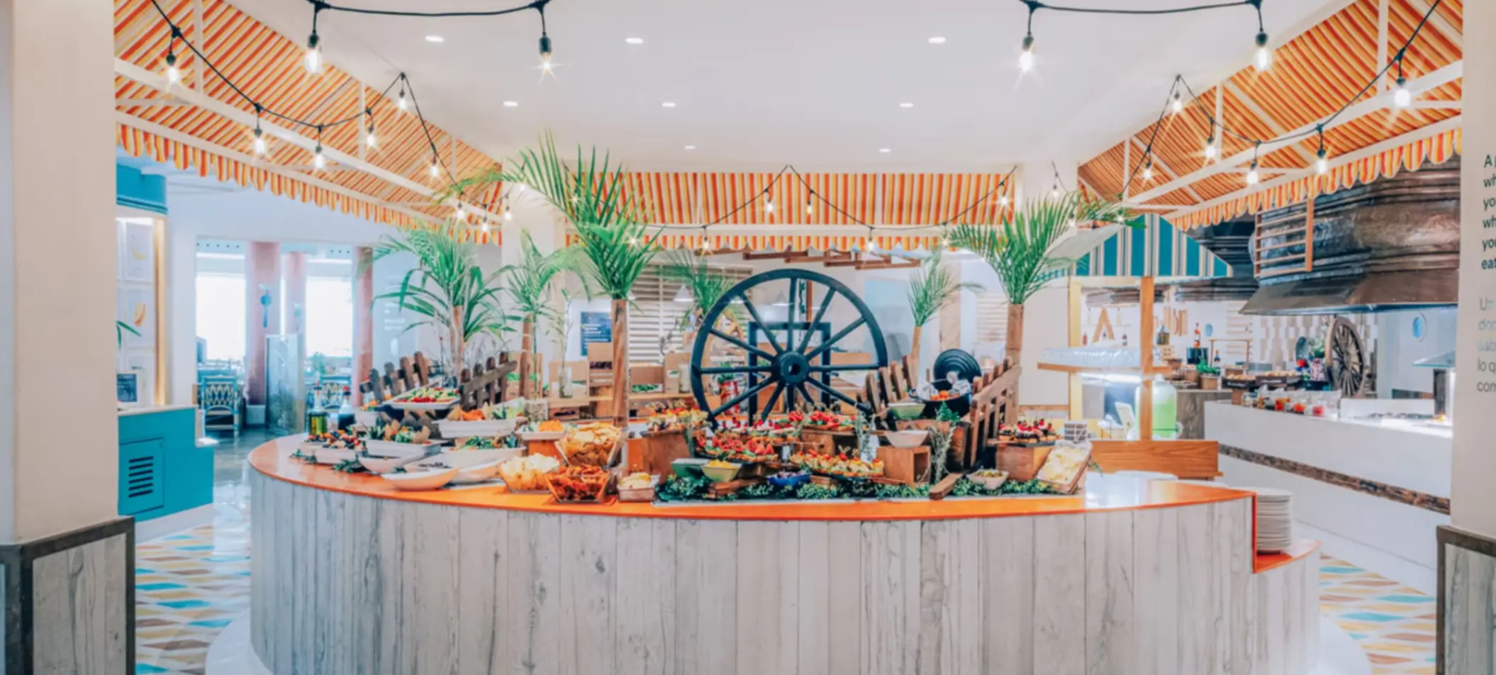 food on display at a buffet restaurant at Iberostar Selection Paraiso Lindo