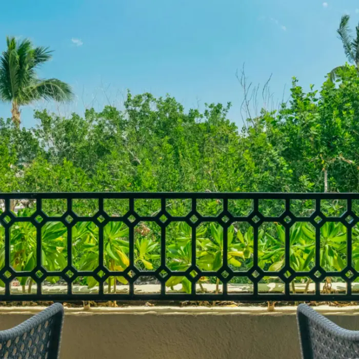 tropical view from the balcony of a suite at Iberostar Waves Paraiso Beach