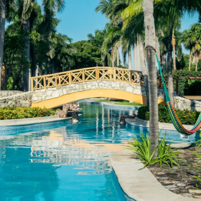 bridge over the pool at Iberostar Waves Paraiso Beach