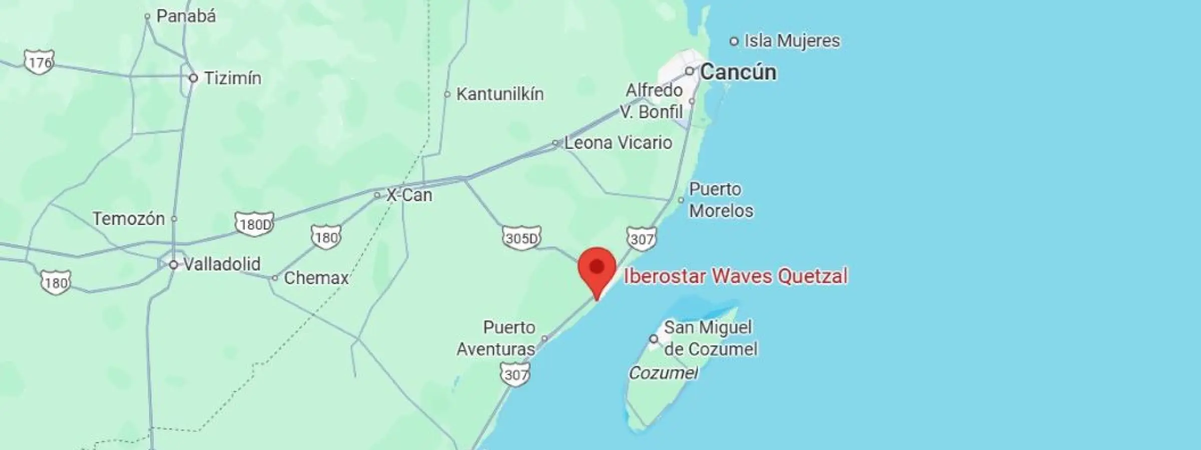 Map showing location of Iberostar Waves Quetzal in Mexico