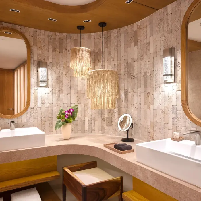 bathroom of suite at Impression Isla Mujeres by Secrets