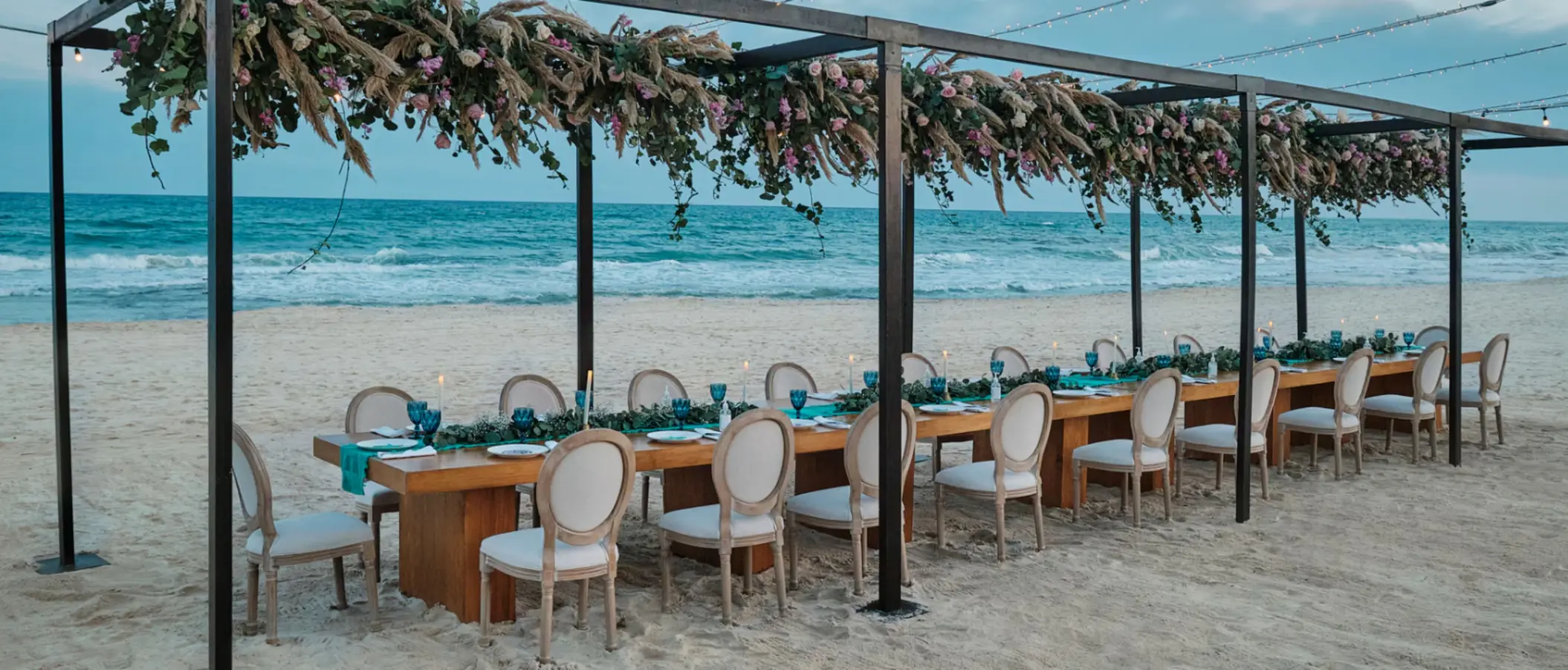 beach reception setup at JOIA Paraiso by Iberostar