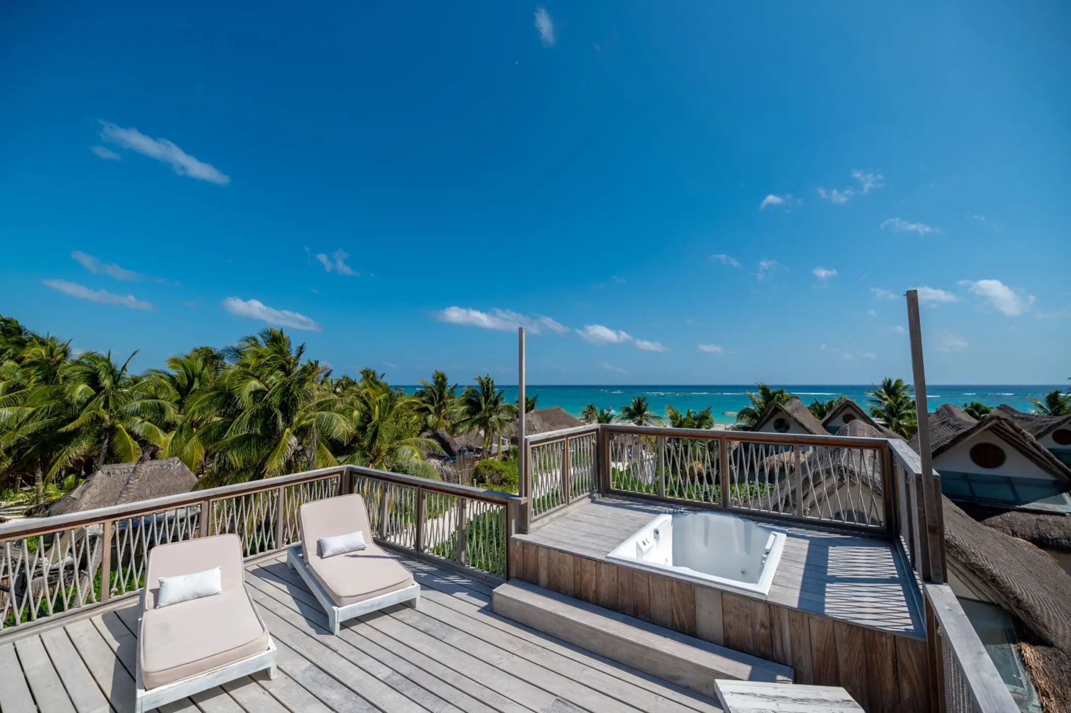 terrace of premium suite with jacuzzi at Kai Tulum Hotel