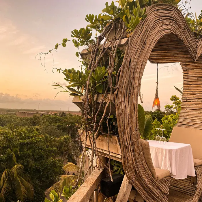 rooftop bar at Kanan Tulum Hotel & Spa