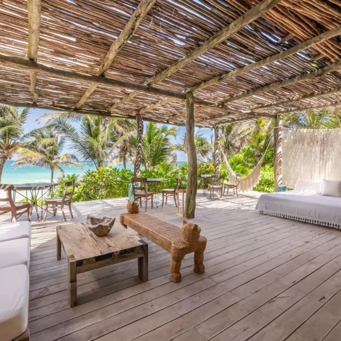 beachfront restaurant at La Valise Tulum