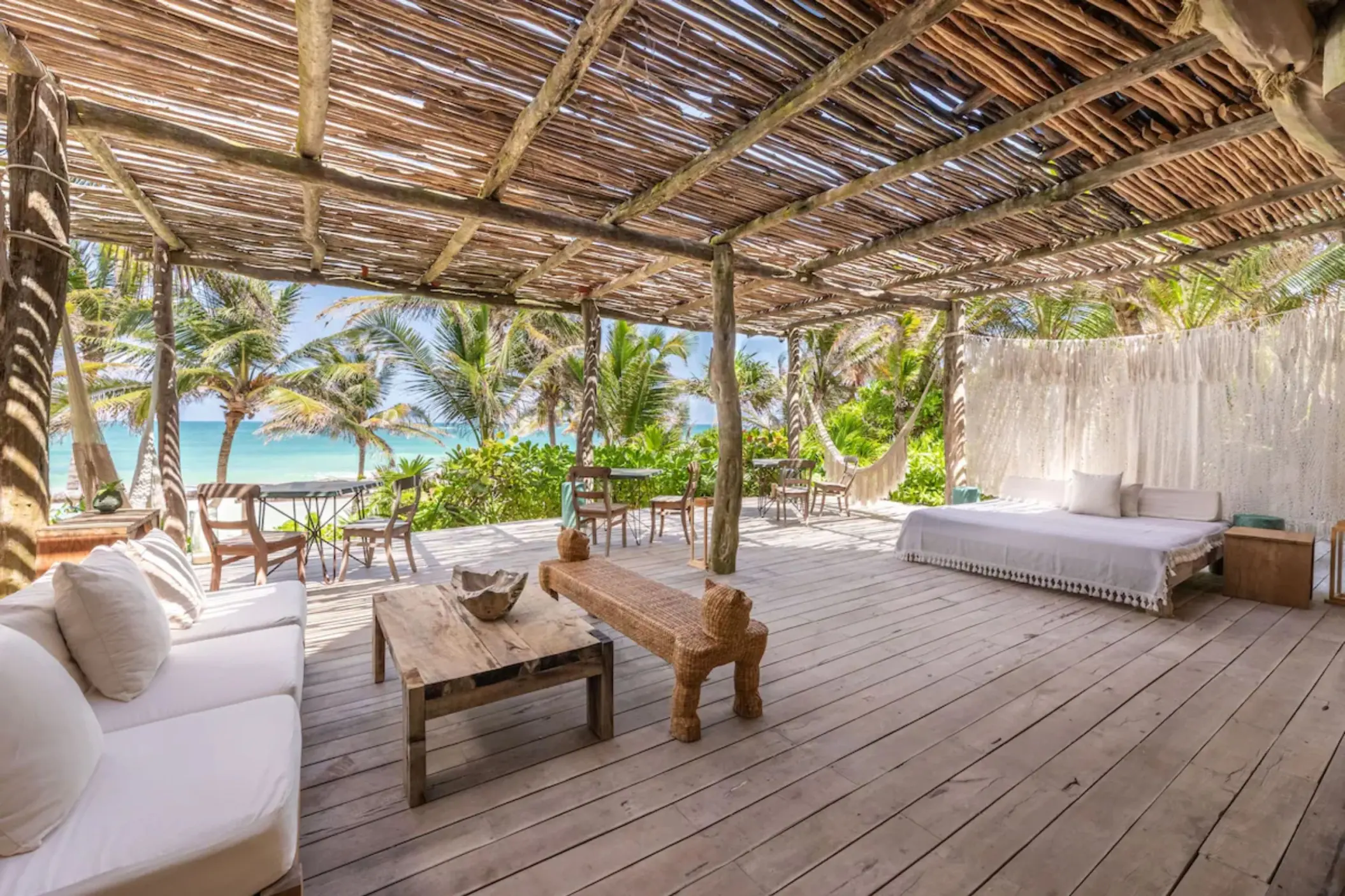 beachfront restaurant at La Valise Tulum