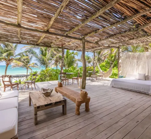 beachfront restaurant at La Valise Tulum