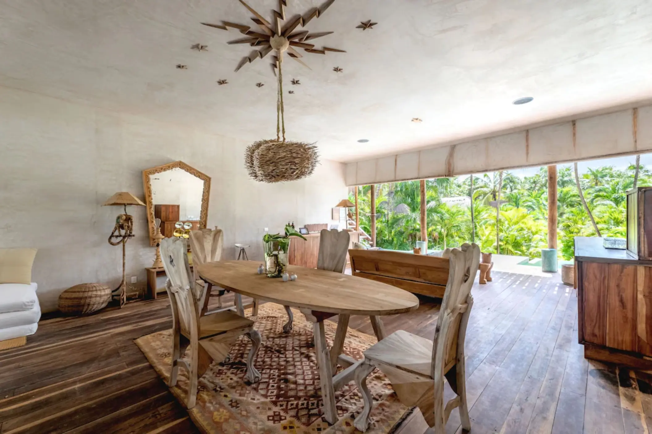 dining table in the suite at La Valise Tulum