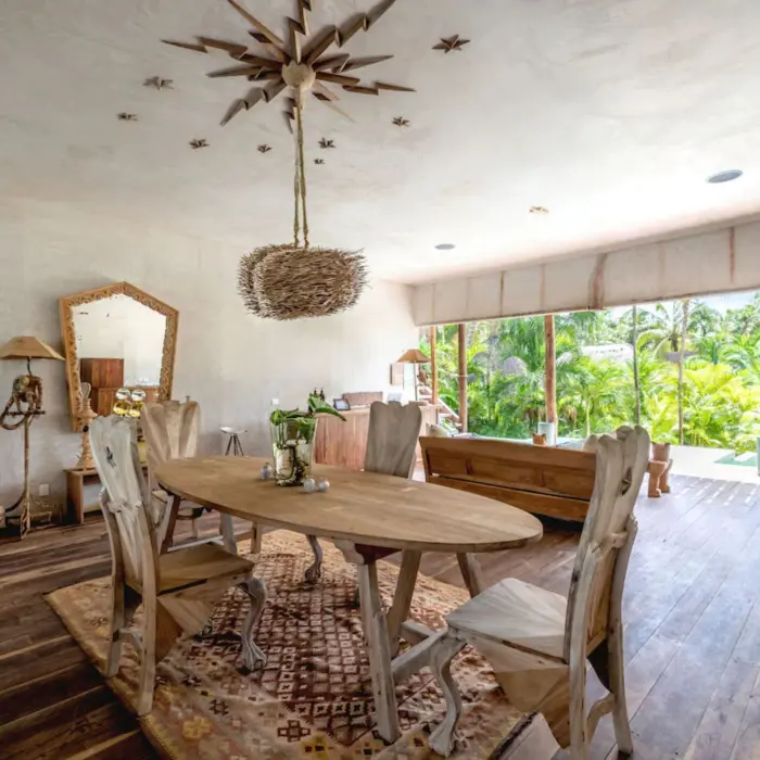 dining table in the suite at La Valise Tulum