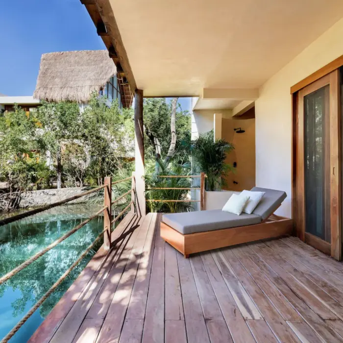 patio of a suite at La Valise Tulum