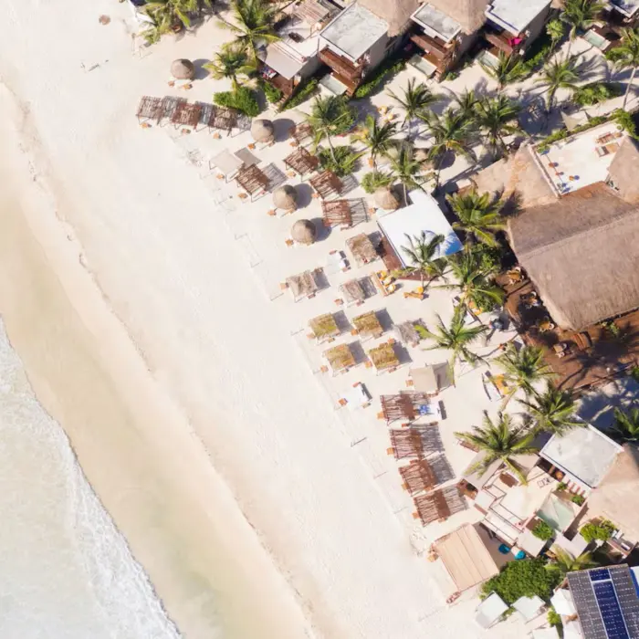 aerial view of La Zebra hotel tulum