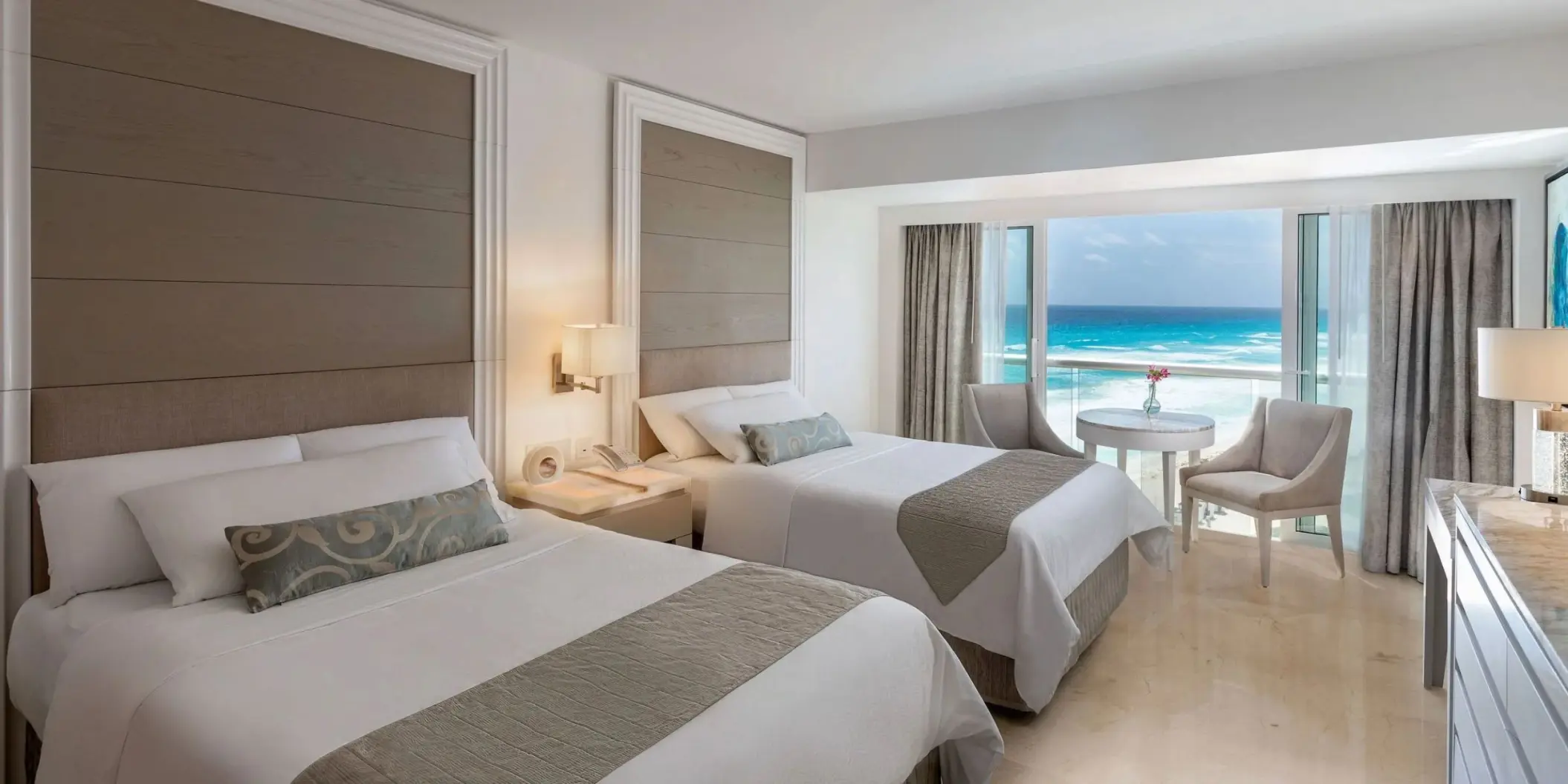 royale deluxe ocean view double beds suite at Le Blanc Spa Resort Cancun