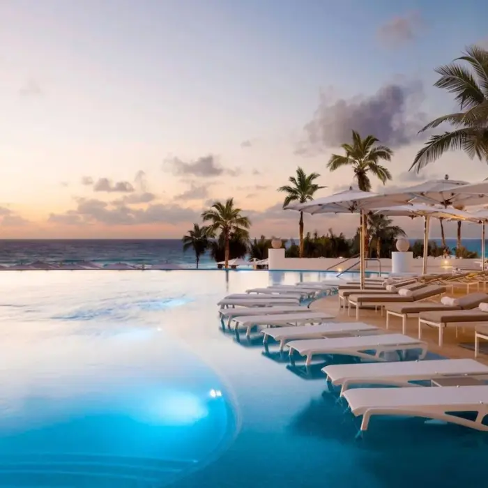 sol pool with loungers at Le Blanc Spa Resort Cancun