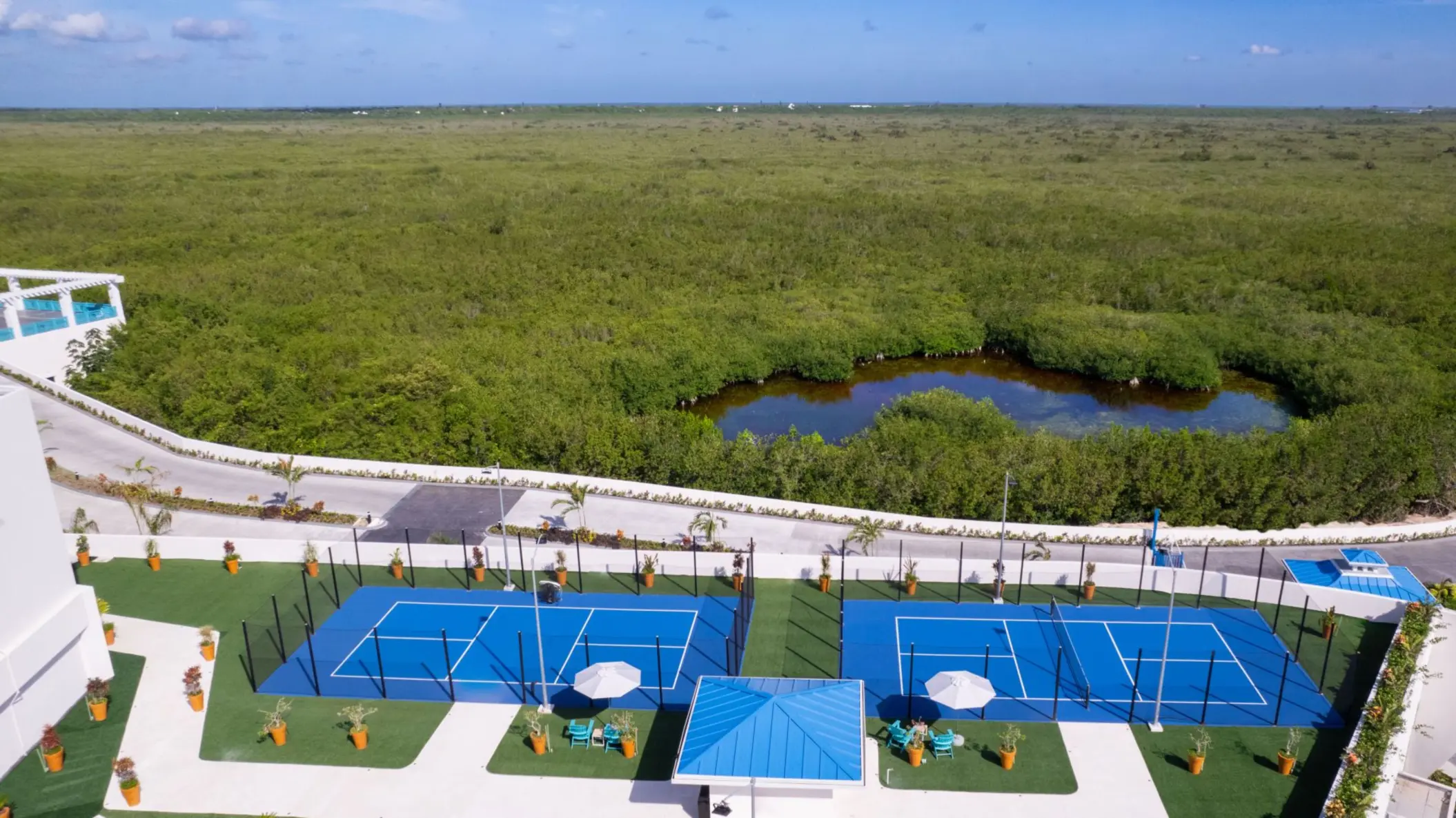 aerial view of the sports court at Margaritaville Island Reserve Riviera Maya
