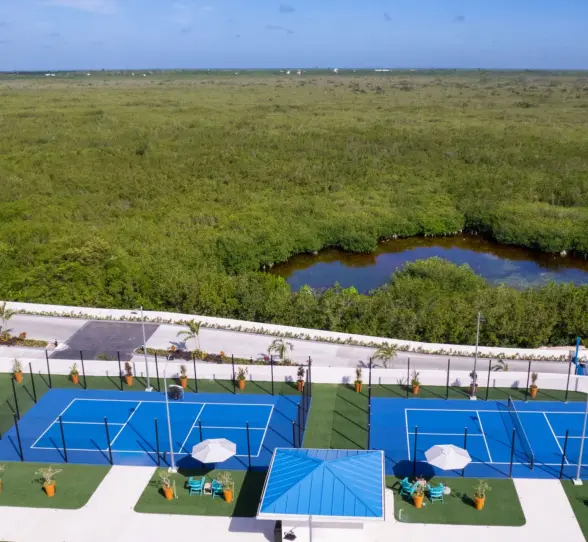 aerial view of the sports court at Margaritaville Island Reserve Riviera Maya