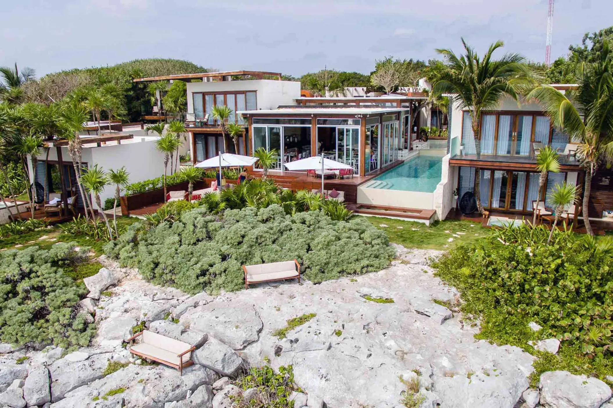 Mi Amor tulum boutique hotel aerial view