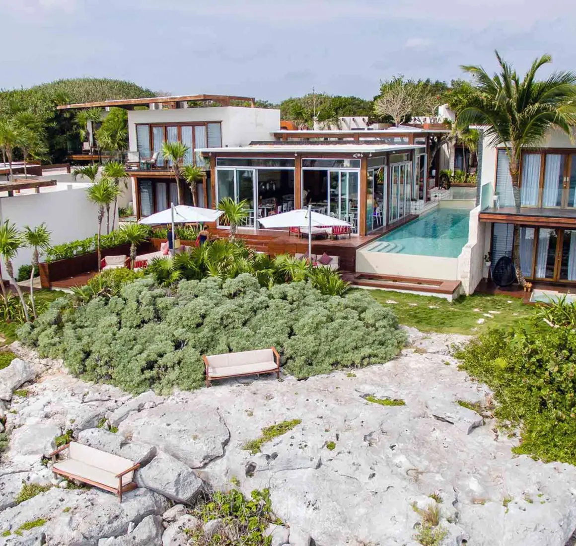 Mi Amor tulum boutique hotel aerial view