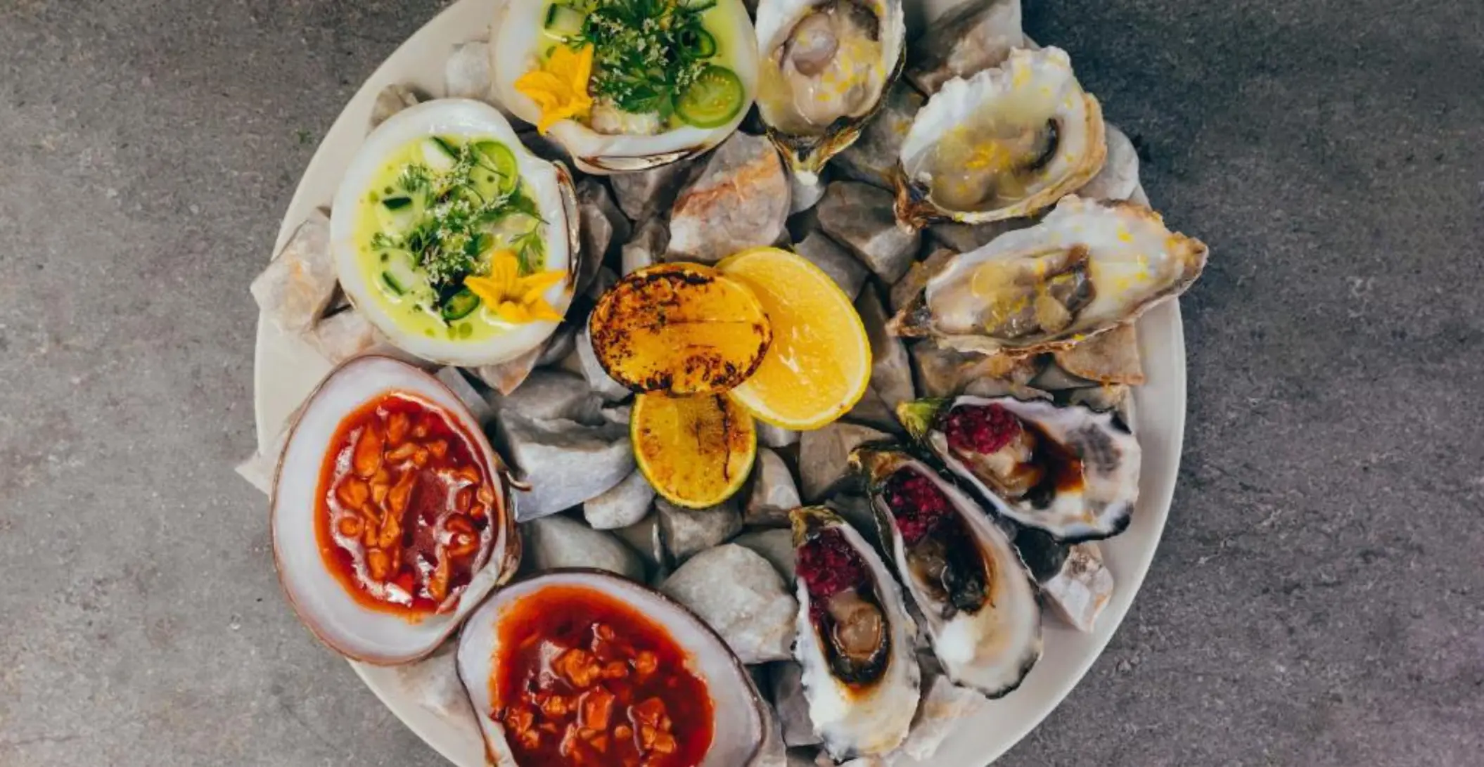 oysters served at the restaurant at Mi Amor