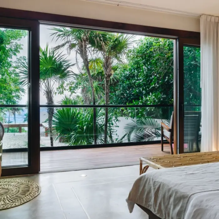 tropical view from the jungle view room at Mi Amor