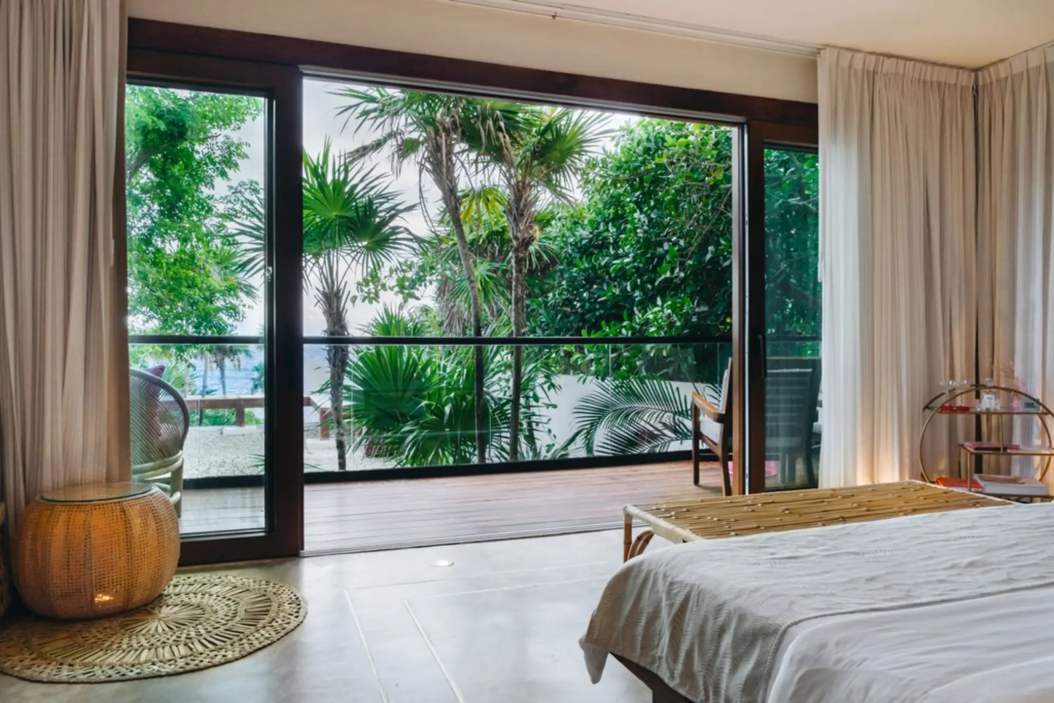 tropical view from the jungle view room at Mi Amor
