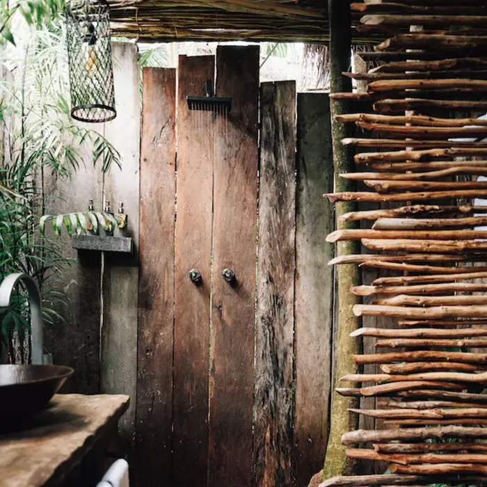 outdoor bathroom shower at nomade tulum